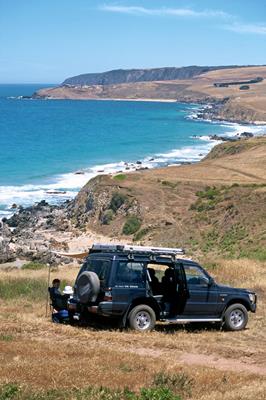 Four Wheel Driving: a great place to visit in Victor Harbor. Image &copy SATC; Johnny Kamma. This photo sponsored by Hair and Beauty Category.