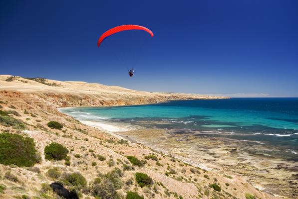 Parasailing: a great place to visit in Victor Harbor. Image &copy Julie Fletcher. This photo sponsored by Plumbing - Contractors Category.